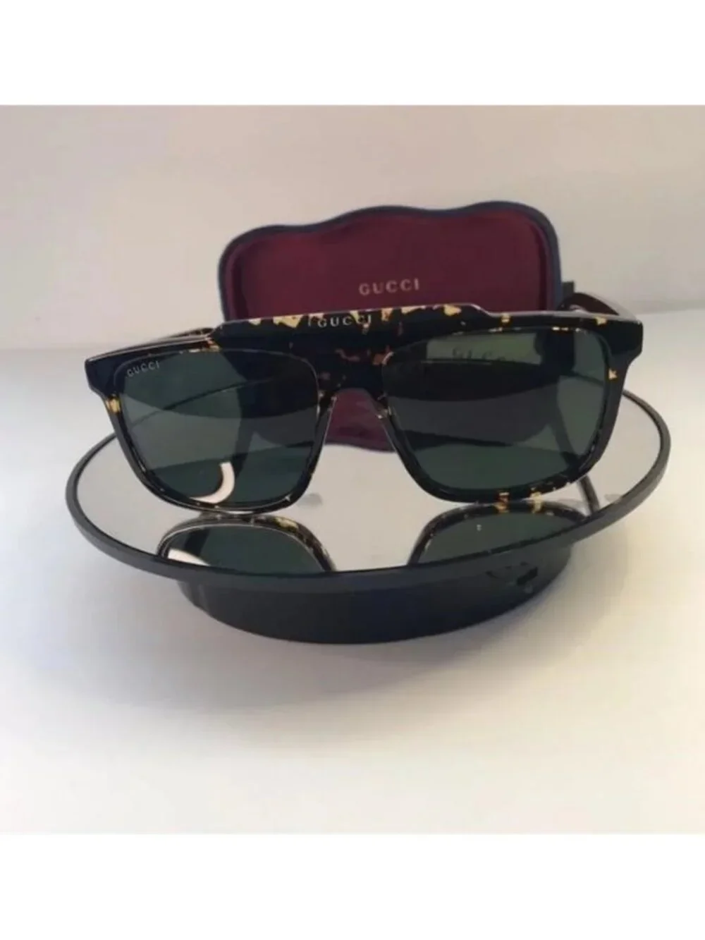 New Original Gucci GG1039S Havana tortoise square-frame sunglasses